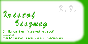 kristof viszmeg business card